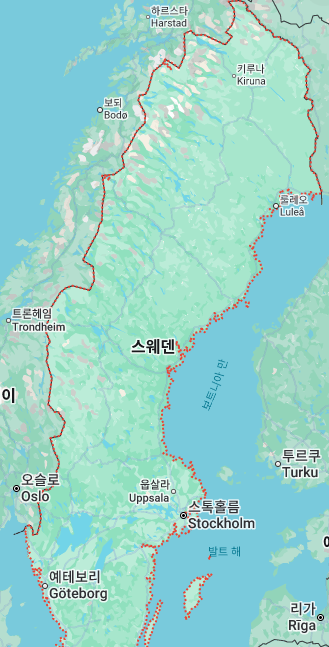 스웨덴 지도보기 위치 고화질 사이트