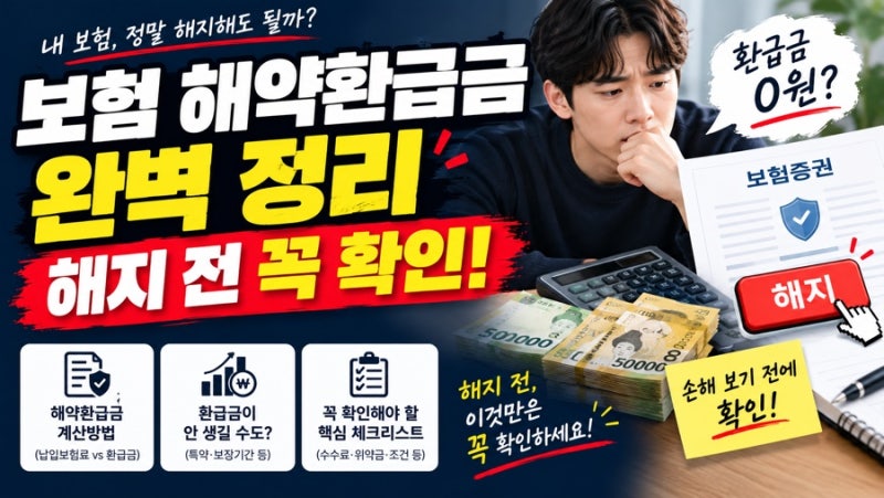 보험 해약환급금 완벽 정리 — 해지하기 전에 꼭 확인해야 할 것들