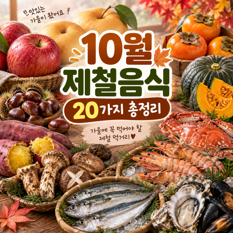 10월 제철음식 20가지 총정리｜과일·농산물·해산물 한눈에 보기