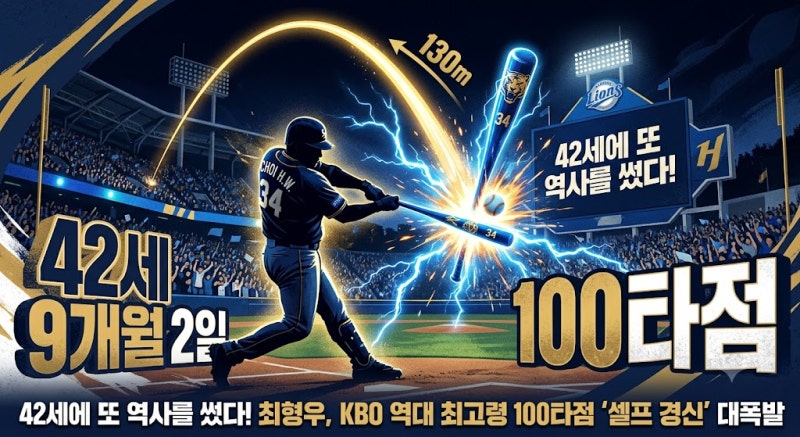 42세 최형우 KBO 최고령 100타점 셀프 경신, 삼성의 정규리그 1위 탈환 가능할까?