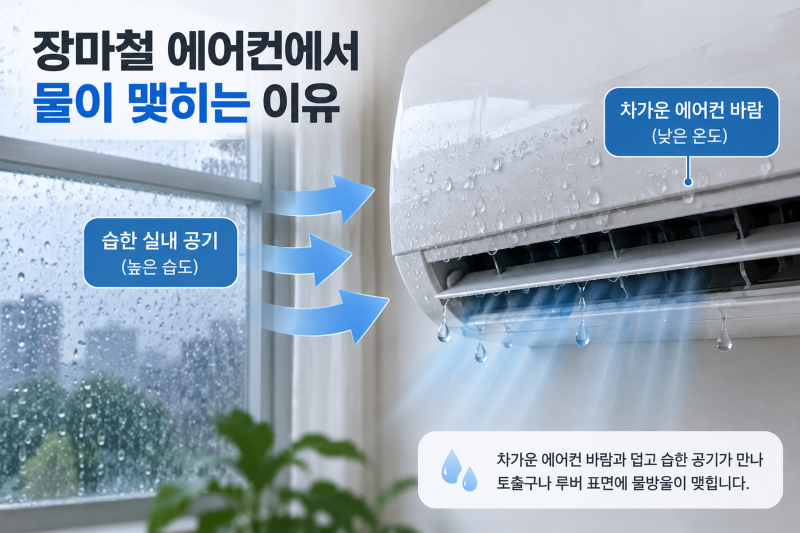 에어컨에서 물이 떨어지는 이유와 점검 방법