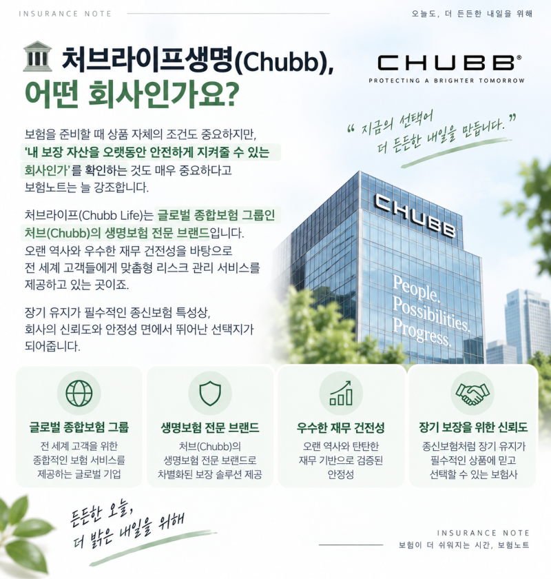 보장과 노후 자산을 한 번에! 처브라이프생명보험 종신보험 1:1 설계 가이드