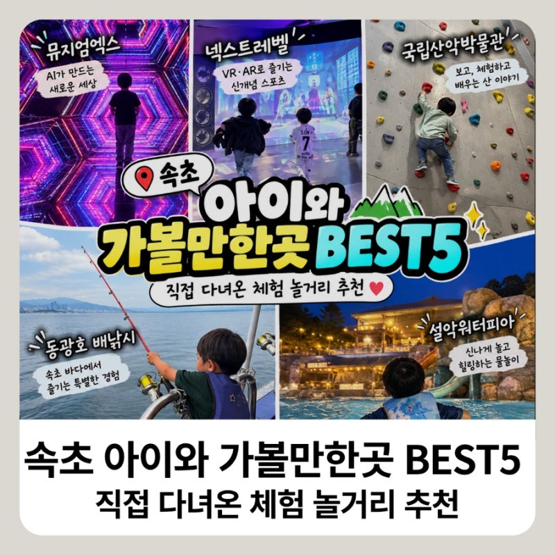 속초 아이와 가볼만한곳 BEST5 직접 다녀온 체험 놀거리 추천