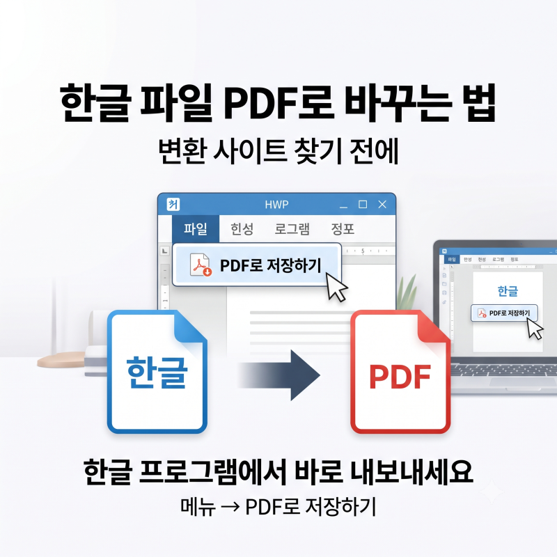 한글 파일 PDF로 바꾸는 법 | 변환 사이트 찾기 전에 한글에서 바로 내보내세요