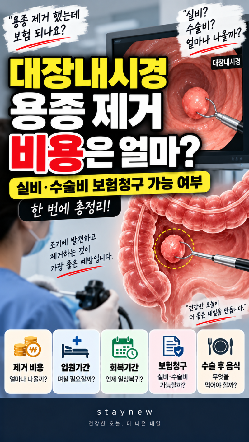 대장내시경 용종 제거 비용 얼마?