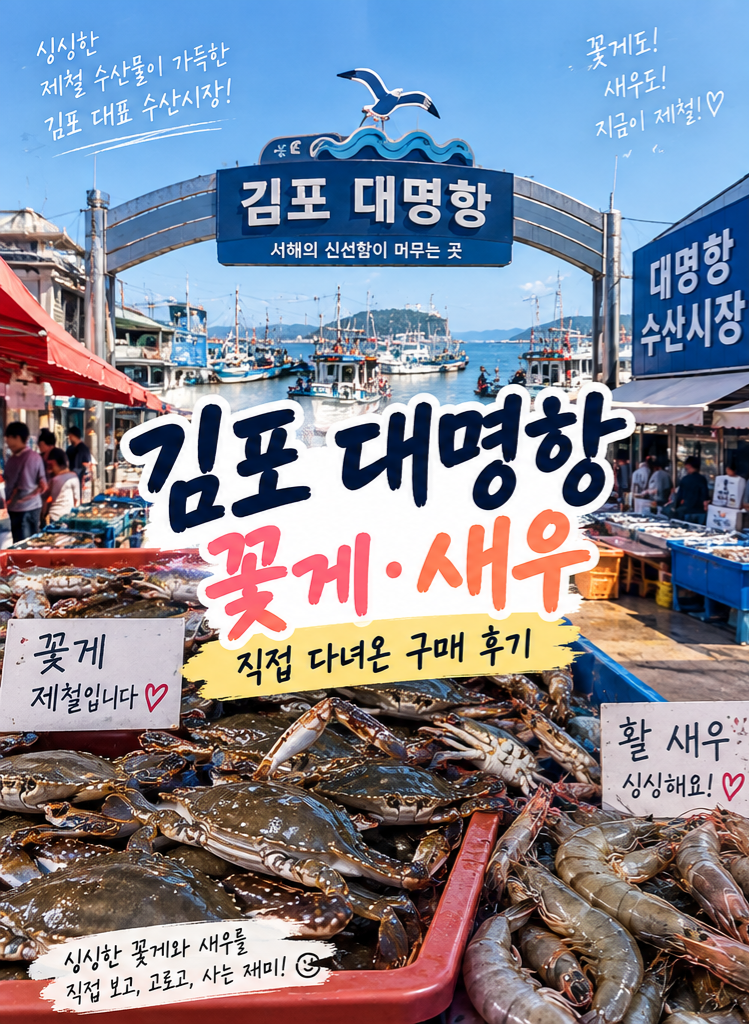 김포 대명항 꽃게 새우 가격｜꽃게 6kg 5만원, 직접 둘러본 구매 후기