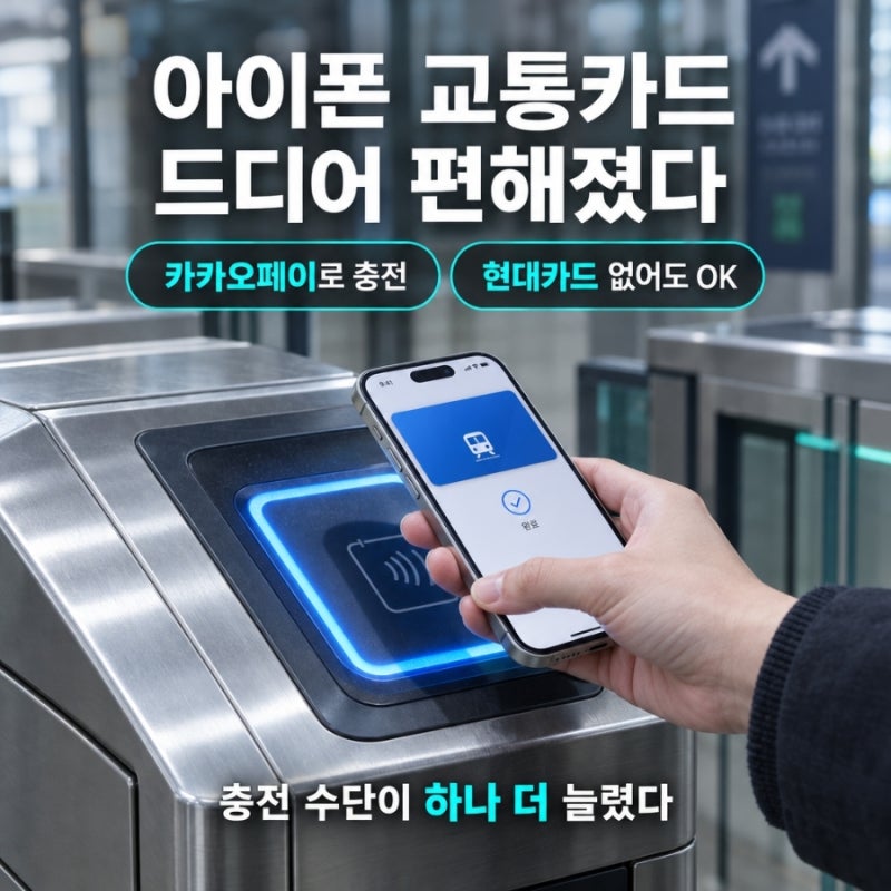 "드디어" 아이폰 교통카드 충전 편해졌다는데