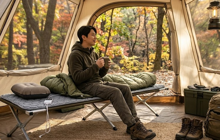 캠핑용 탄소매트 추천 한일의료기 싱글 1인용 전자파 없는 온열매트 실사용기