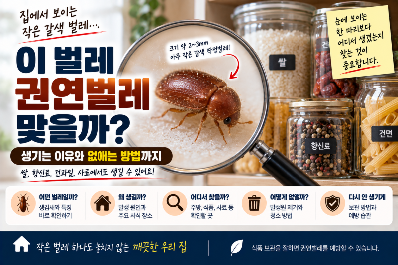 집에 작은 갈색 벌레가 자꾸 보여요｜권연벌레가 생기는 이유와 없애는 방법