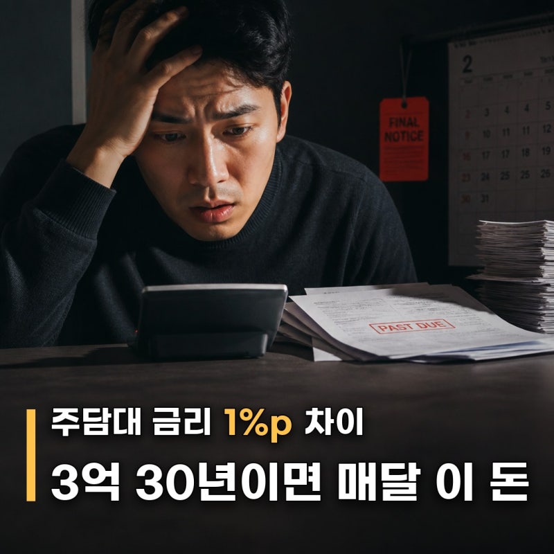 "계산기 두드리다 숨이 턱 막혔다"… 30년 3억 주담대 금리 1%p, 통장에서 이만큼 갈린다
