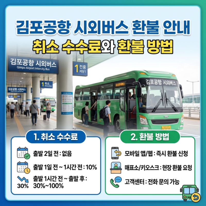 김포공항 시외버스 환불 안내｜취소 수수료와 환불 방법