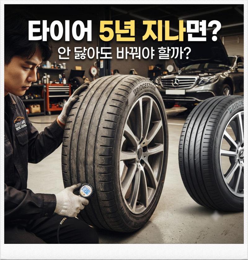 타이어 안 닳았는데 5년 지났다면? 교체시기와 노화 확인법