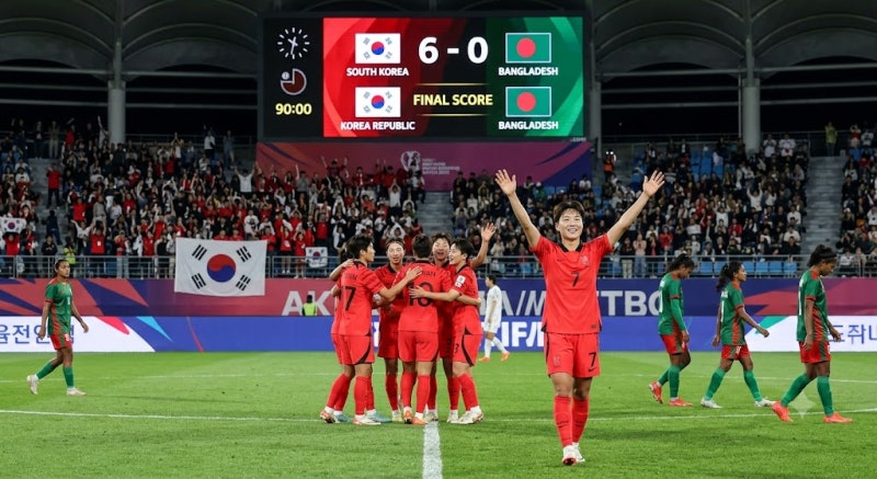 골골골골, 한국 여자축구 방글라데시전 6-0 결과와 다음 확인