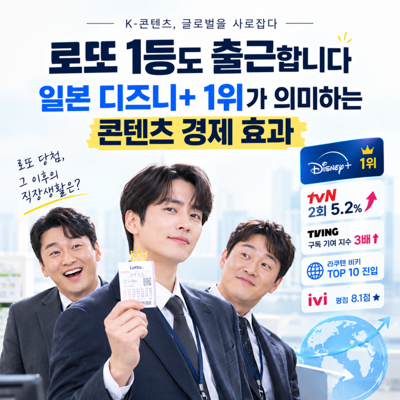 로또 1등도 출근합니다 흥행…일본 디즈니+ 1위가 의미하는 콘텐츠 경제 효과