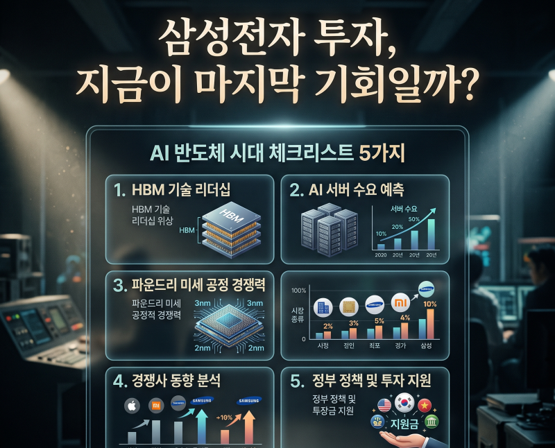 삼성전자 투자, 지금이 마지막 기회일까? AI 반도체 시대 체크리스트 5가지