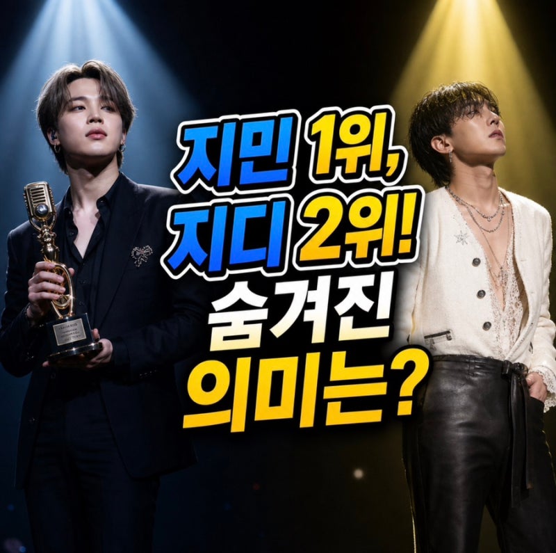 "지민이 1위라니 믿기지 않아"...방탄소년단 지민 1위, 지드래곤 2위, 과연 어떤 의미일까?