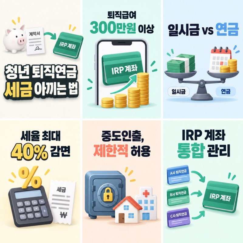 청년 퇴직연금 수령 안내, IRP로 받으면 세금 얼마나 아낄까