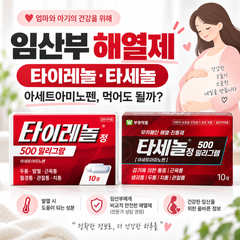 임산부 해열제 뭐 먹어도 될까? 타이레놀 아세트아미노펜 복용법과 이부프로펜 주의