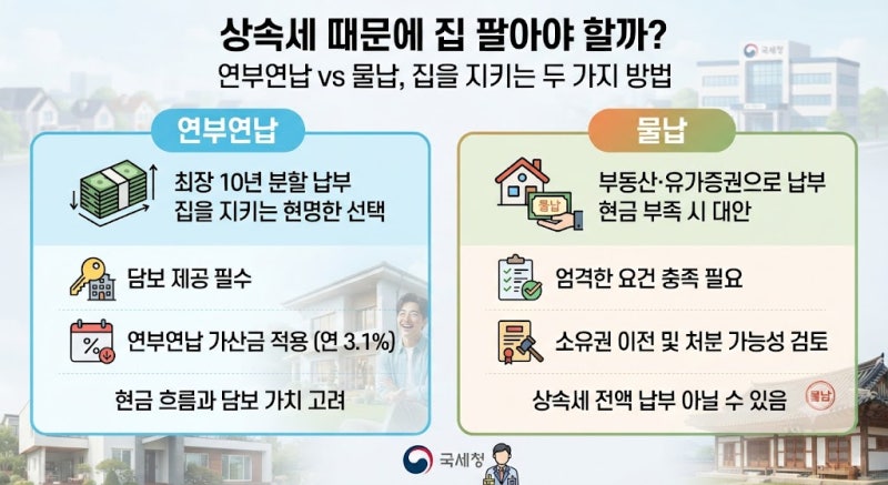 상속세 현금 부족할 때! 최장 10년 연부연납과 부동산 물납 신청 방법