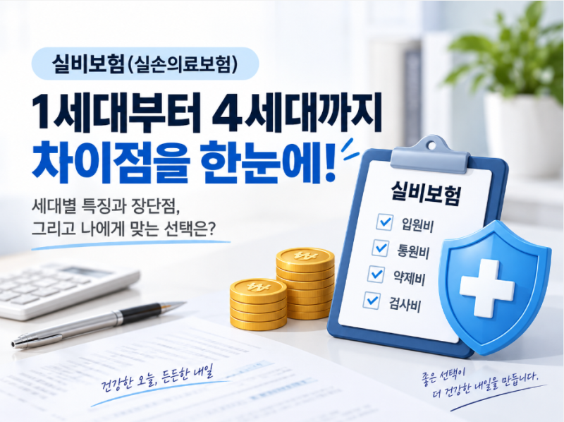 실비보험 1세대, 2세대, 3세대, 4세대 차이점 총정리! (유지 vs 전환 완벽 가이드)