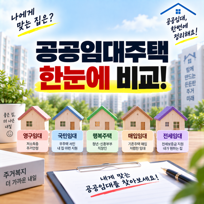 헷갈리기 쉬운 공공임대 주택의 모든 것! 영구·국민·행복·매입·전세임대 완벽 차이 분석 ....