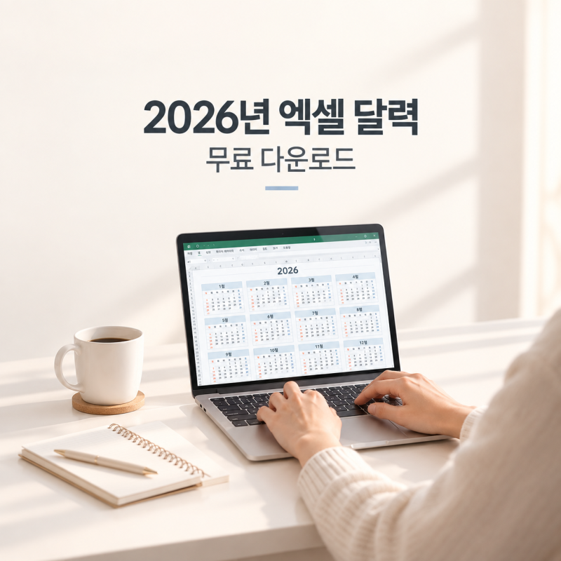 2026년 엑셀 달력 양식 무료 다운로드｜월별 일정표 만드는 방법