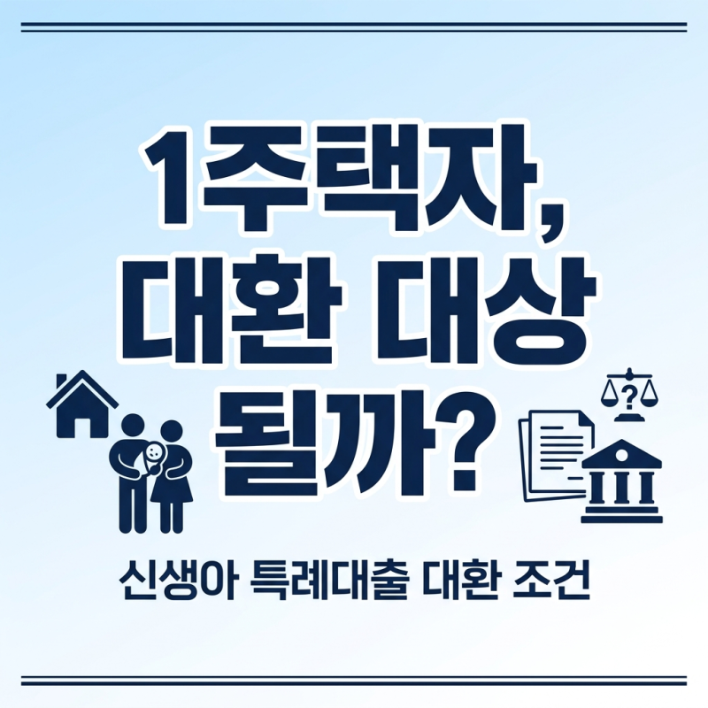 1주택자도 가능할끼? 신생아 특례대출 대환 조건 총정리