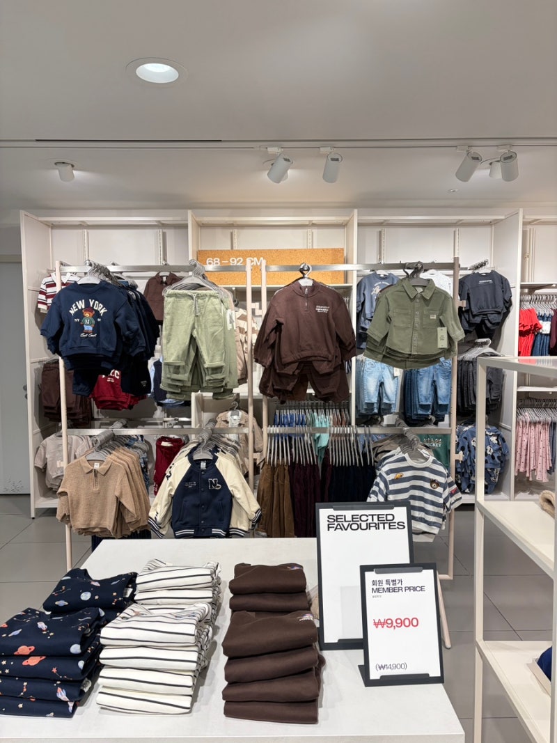 H&M 흐앤므 베이비 아기옷 키즈 가을 신상 사이즈표 대구 동성로점 에이치엔엠