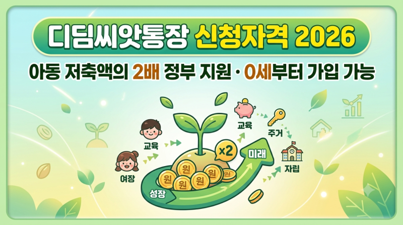 디딤씨앗통장 신청자격 - 아동발달지원계좌 저축하면 정부가 2배 지원