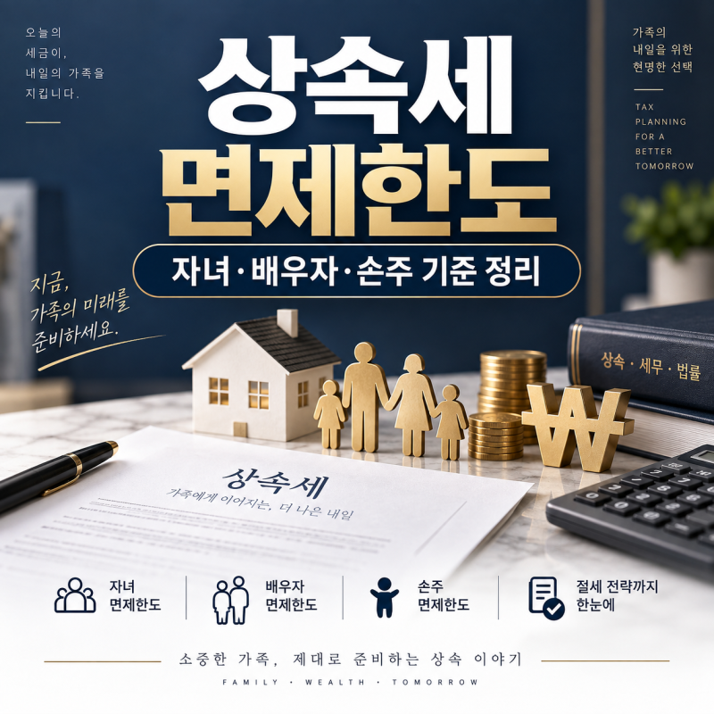 2026 상속세 면제한도 총정리: 자녀·배우자·손주 공제 기준