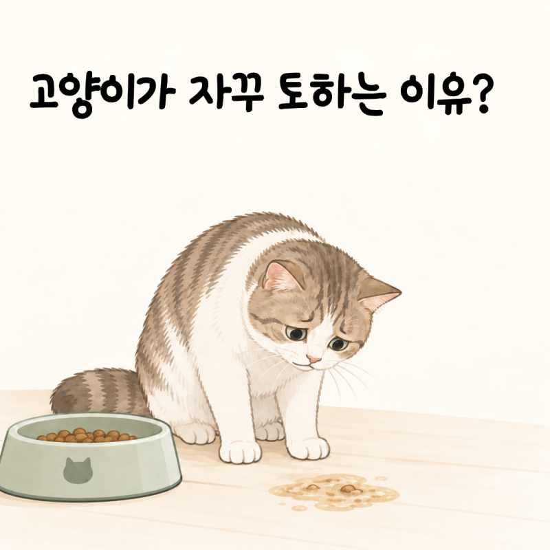 고양이가 자꾸 토하는 이유? 노란토·사료토·헤어볼 구분하기