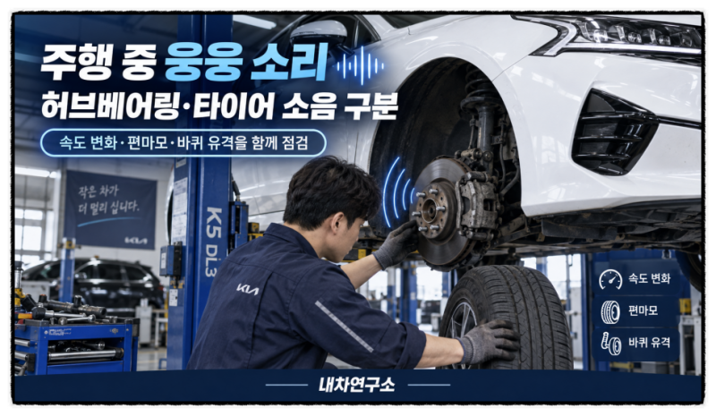 K5 DL3 허브 베어링 교체 비용, 주행 중 웅웅 소리 나면 얼마일까?