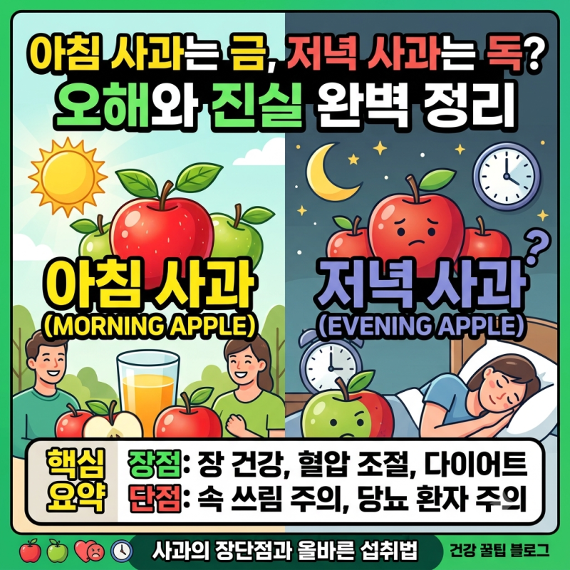 아침 사과는 금, 저녁 사과는 독? 사과에 대한 오해와 진짜 효능 완벽 정리
