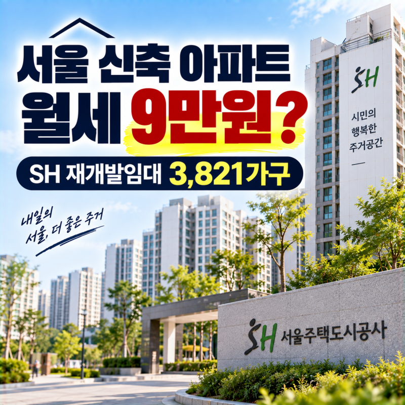 서울 신축 아파트 월세 9만원? SH 재개발임대주택 3,821가구 입주자격·신청방법 총정리