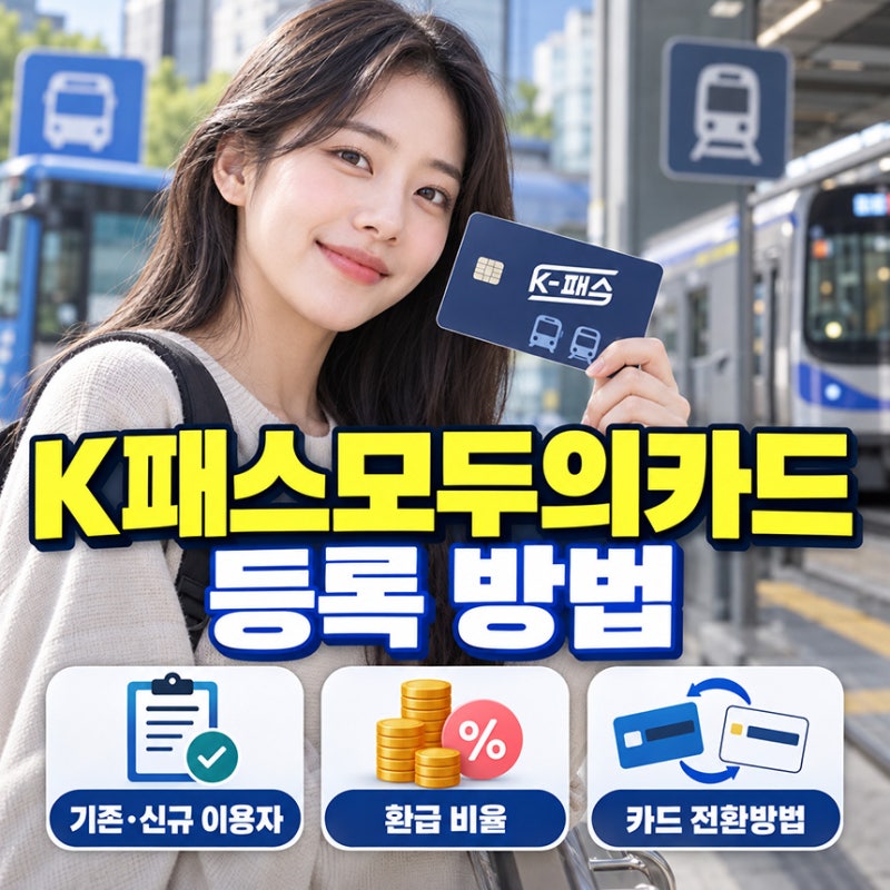 K패스모두의카드 등록 방법, 기존·신규 이용자, 환급 비율, 카드 전환방법
