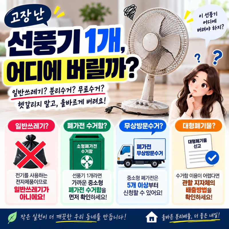 선풍기 버리는 법, 고장 난 선풍기 1개도 무료수거 가능할까?