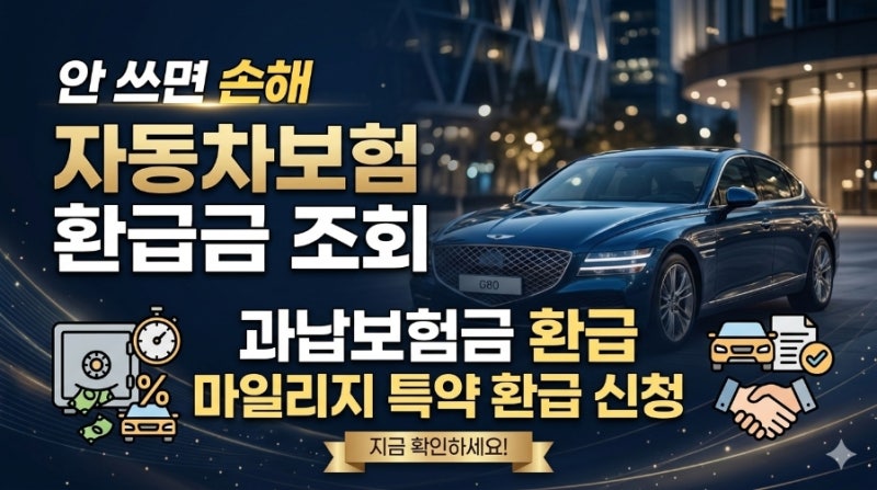 안 쓰면 손해 자동차보험 환급금 조회 과납보험금 환급 마일리지 특약 환급 신청