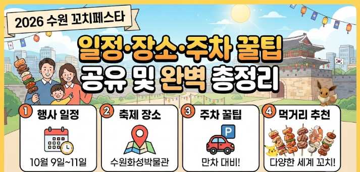2026 수원 꼬치페스타 일정 장소 주차꿀팁 공유 및 완벽 총정리