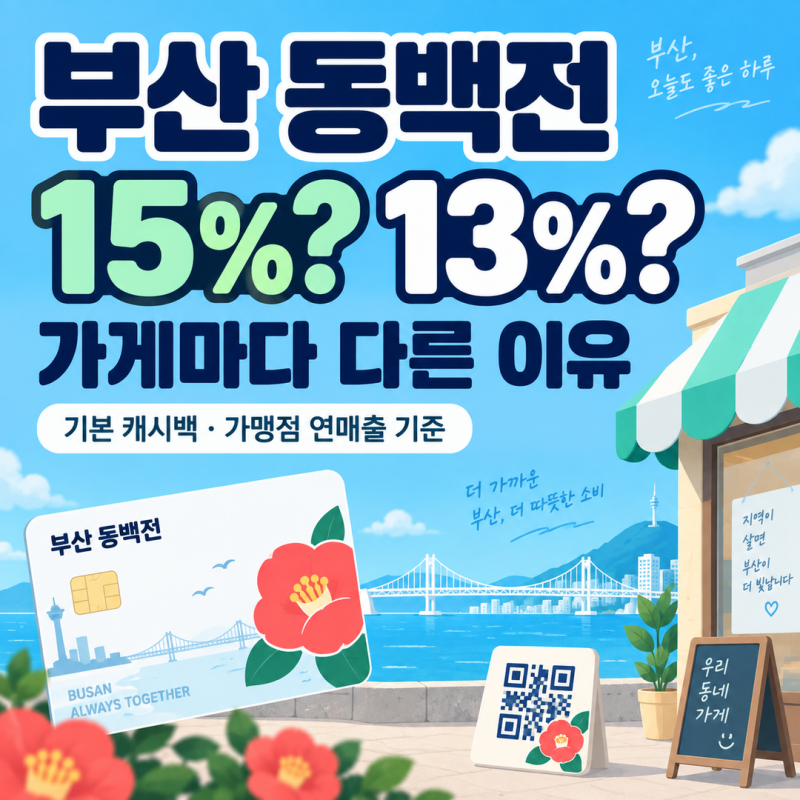 부산 동백전 추석 15% 캐시백, 어떤 가맹점은 13%인 이유