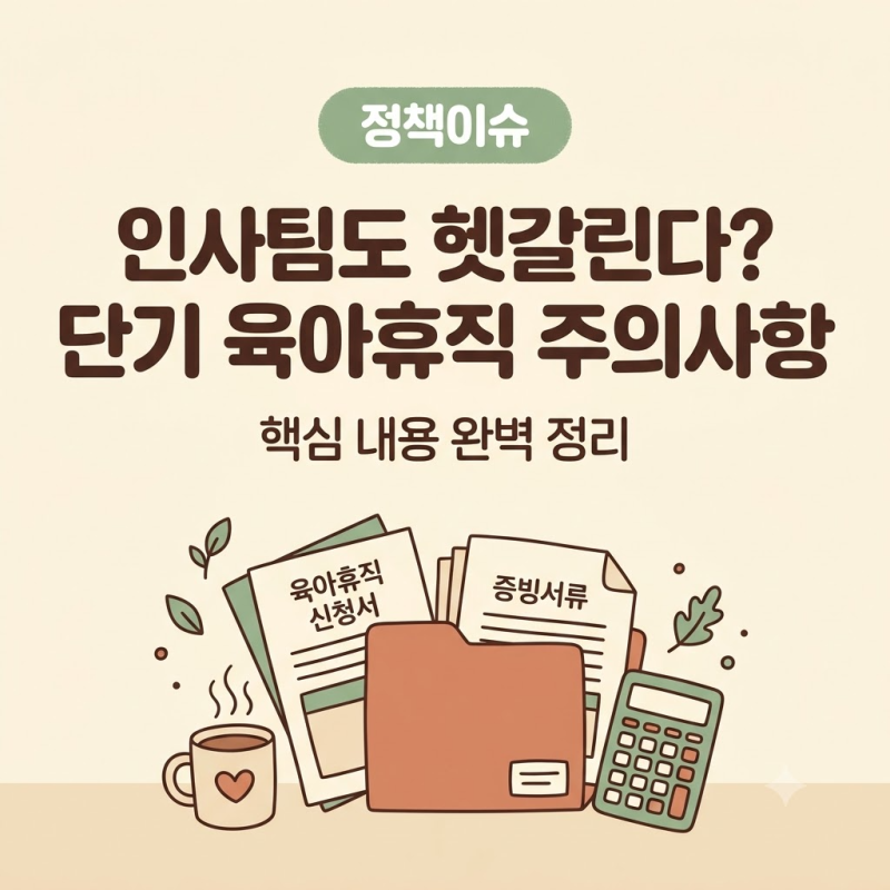 [정책이슈] 인사팀도 헷갈린다? 단기 육아휴직 신청 전 반드시 알아야 할 주의사항 (단기 육....
