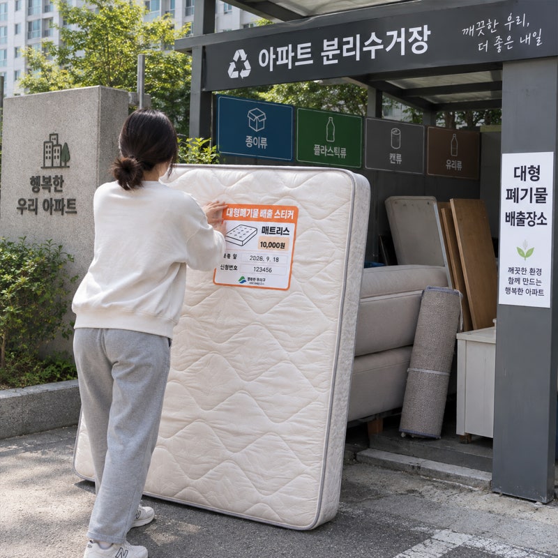 침대 매트리스 버리는법 대형 폐기물 스티커 붙이면 될까?