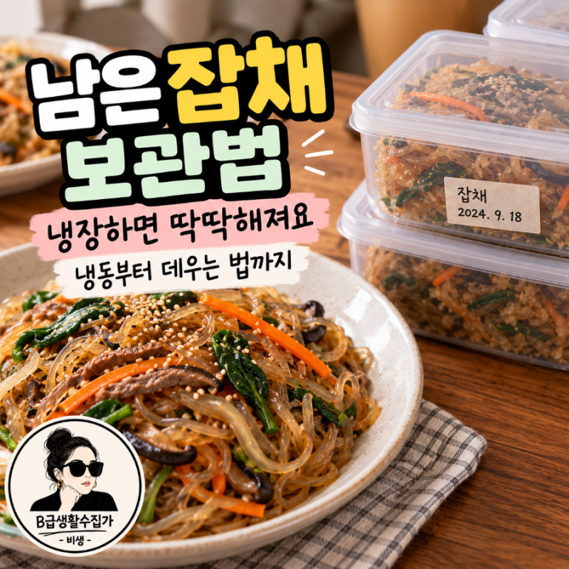 남은 잡채 보관법, 냉장하면 딱딱해져요 냉동부터 데우는 법까지