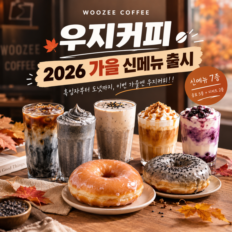 우지커피 9월 가을 신메뉴&베스트메뉴 가격 총정리, 요즘 뭐 마실까?