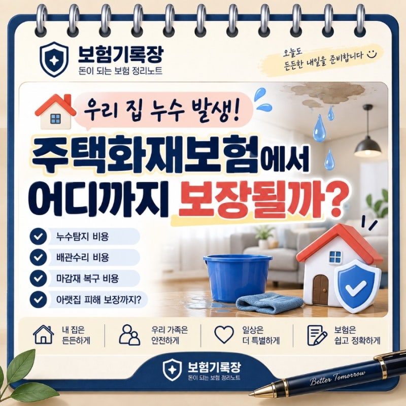 주택화재보험 추천, 우리 집 누수 발생! 어디까지 보장될까?