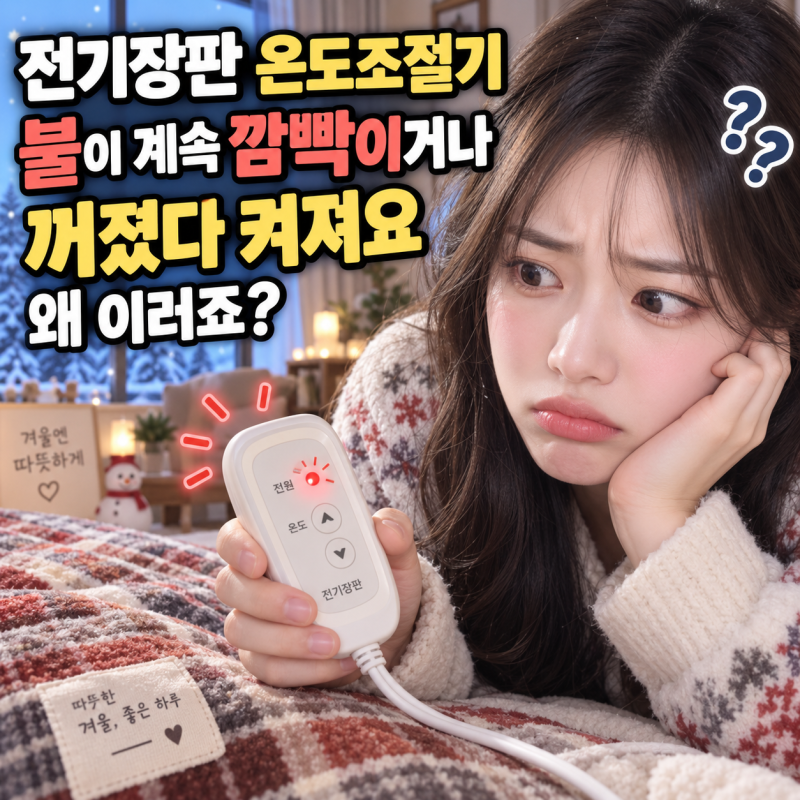전기장판 온도조절기 불이 계속 깜빡이거나 꺼졌다 켜져요.. 왜 이렇죠? 고장났나요?