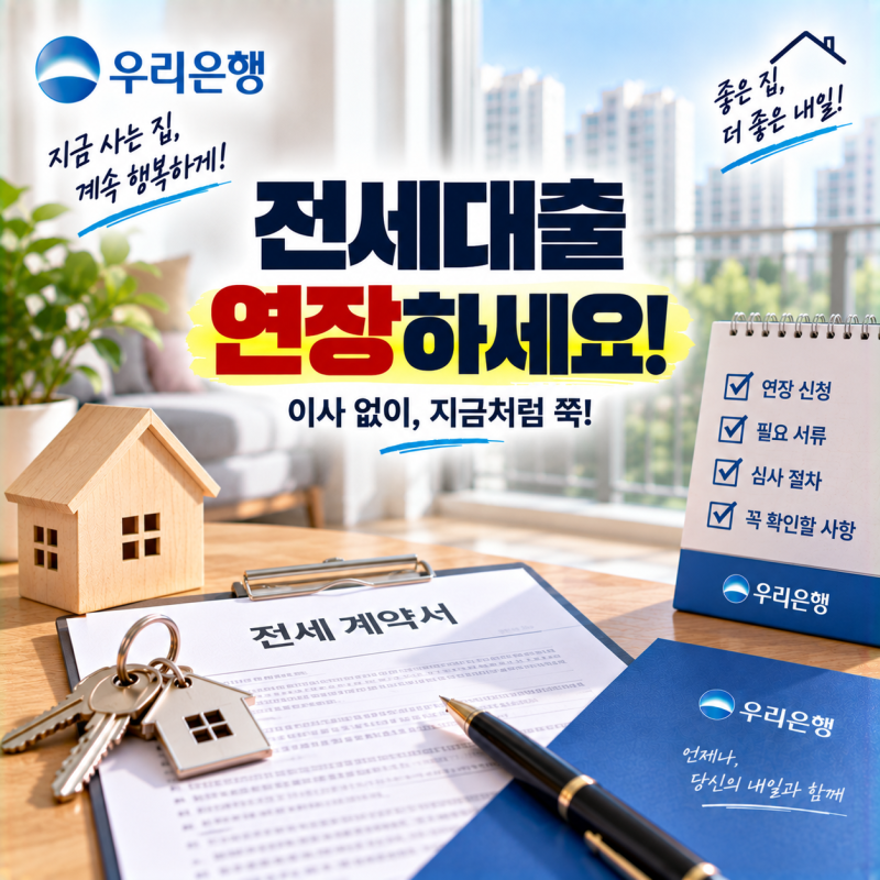이사 안 가고 계약 연장할 때 필수! 우리은행 전세대출 연장 방법과 갱신 시 필요 서류 및 확....