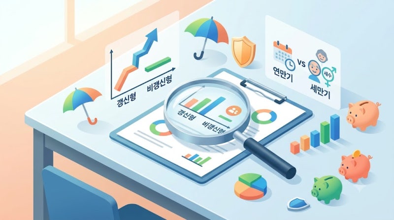 헷갈리는 보험 용어 정리 갱신형 비갱신형 연만기 세만기 완벽 비교