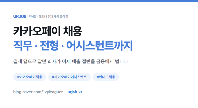 카카오페이 채용 총정리 : 직무·전형·어시스턴트 지원까지