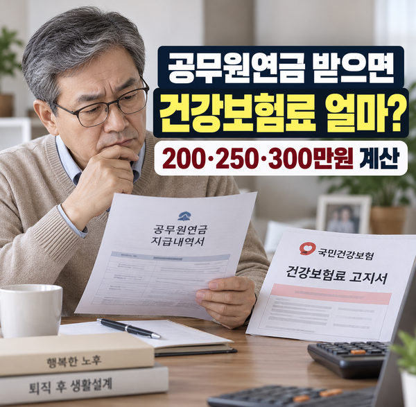 공무원연금 받으면 건강보험료 얼마나 낼까, 월 200·250·300만원으로 계산했습니다