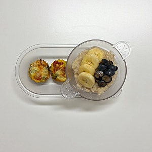 후기이유식 :: 아침메뉴로 추천하는 초간편 오트밀포리지 만들기 (오트밀 양, 토핑 조합 추천....